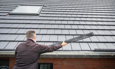 Rain Gutter Cover Installation detail